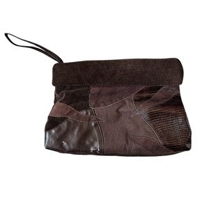 Kelly Taylor Y2K Vintage Patchwork Corduroy Clutch Wristlet Purse